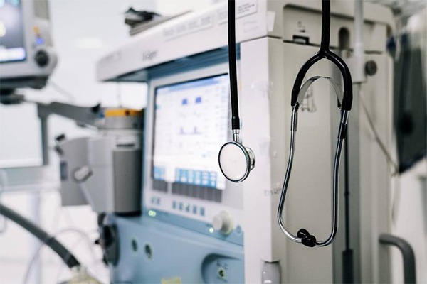 An image of hospital gear shows a stethoscope.