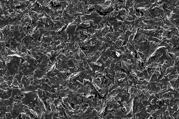 Scanning electron microscope image of a silicone breast implant. Credit: Josh Doloff